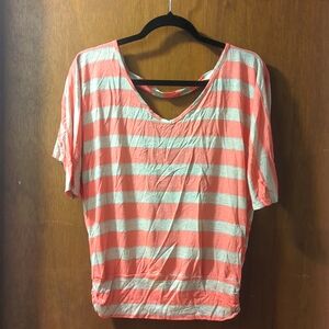 New Coral/Creme top - Open back - Size M